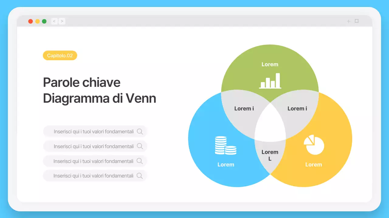 Semplice cornice del browser in azzurro Profilo aziendale