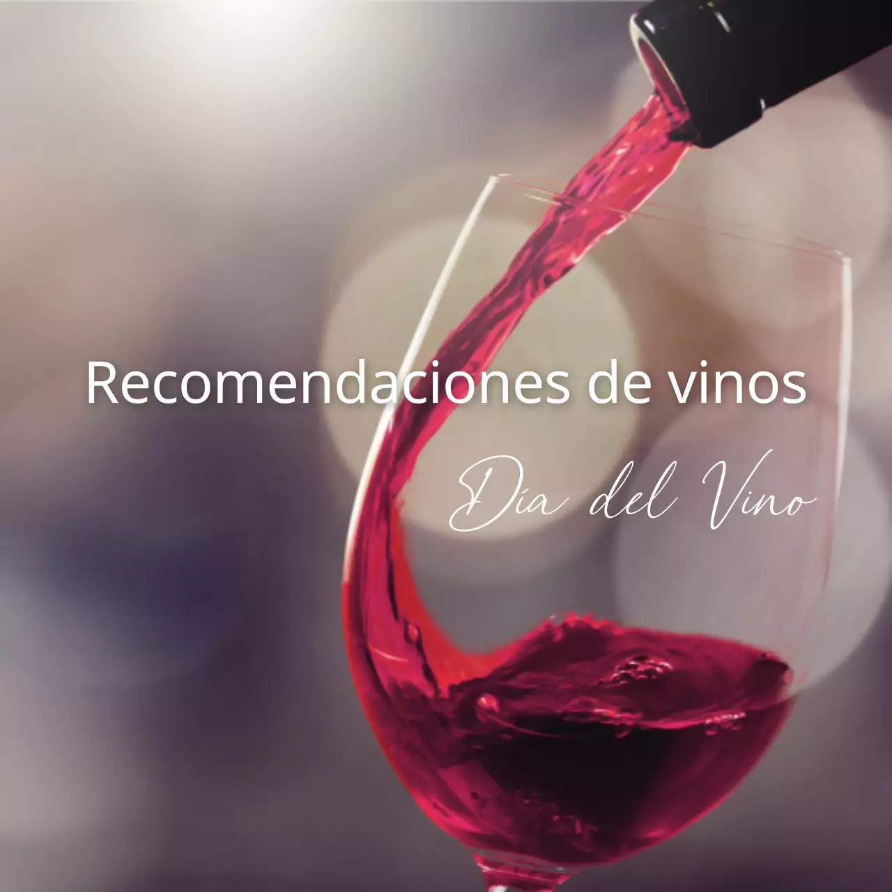 Moderno anuncio de recomendación de vinos en rojo y beige