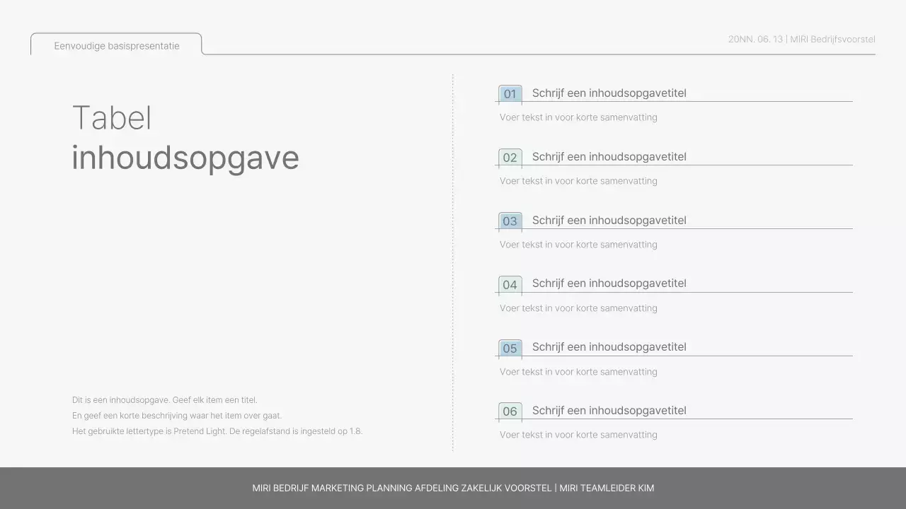 Eenvoudig basisrapport in lichtblauw en lichtgroen