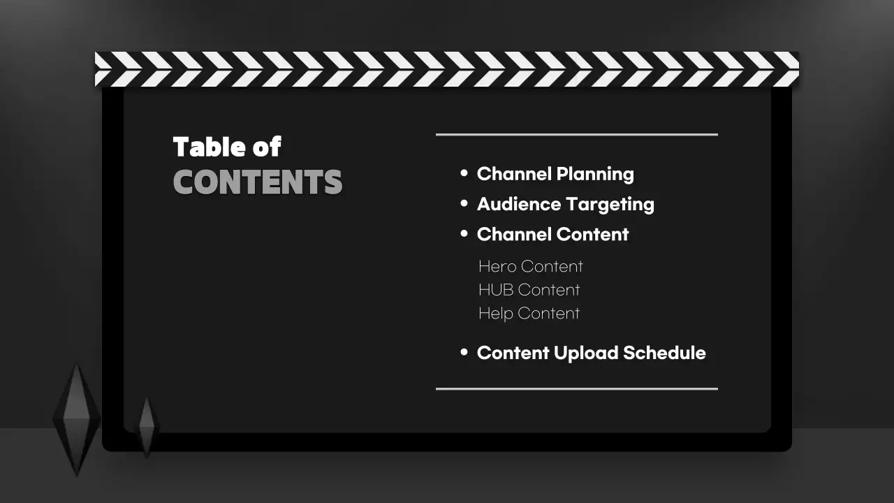 블랙 모던 콘텐츠 계획 프레젠테이션