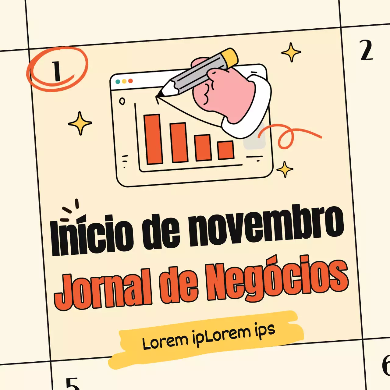 Promover um diário simples de negociação de acções em marfim e laranja