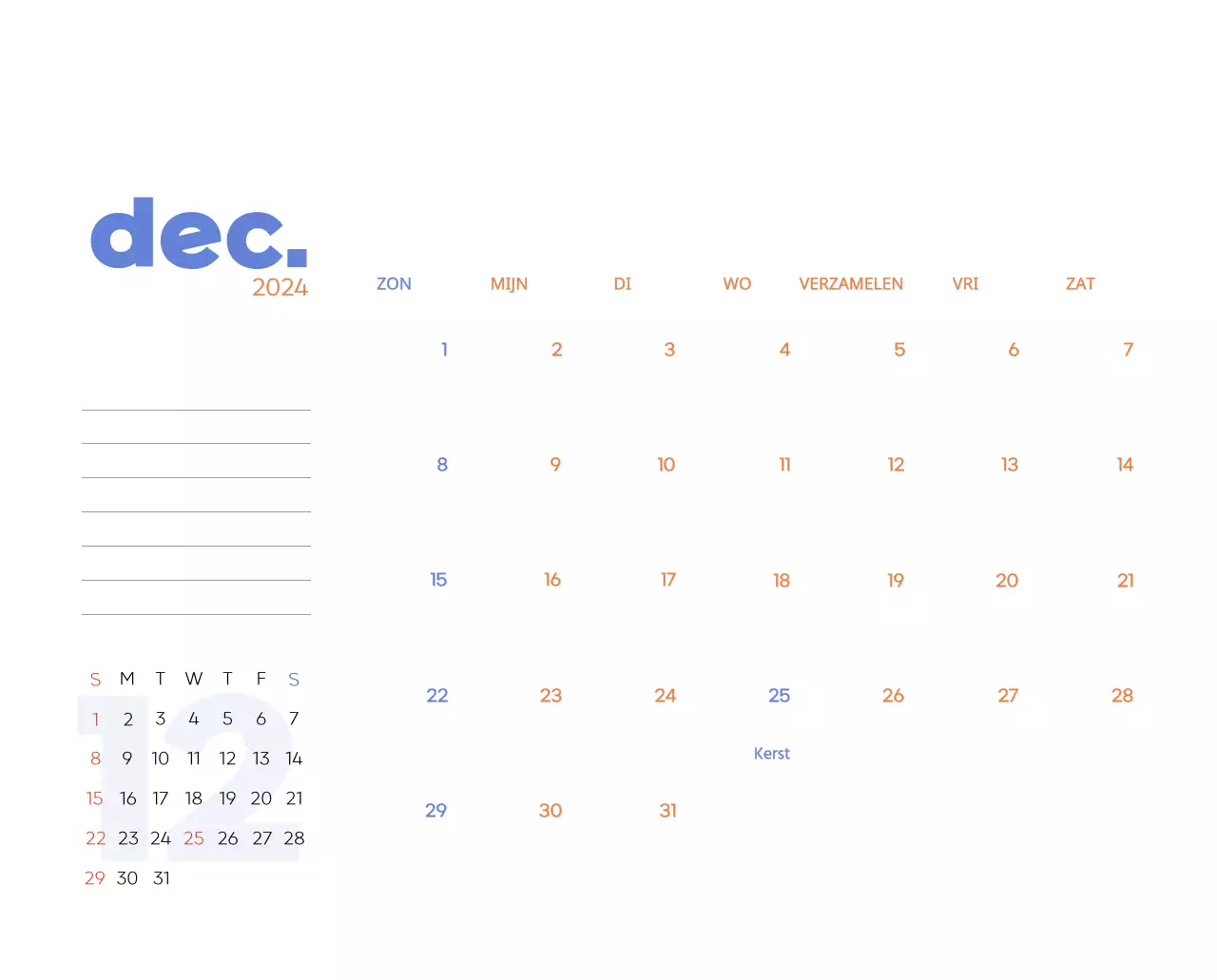 Werkkalender met prachtige illustraties