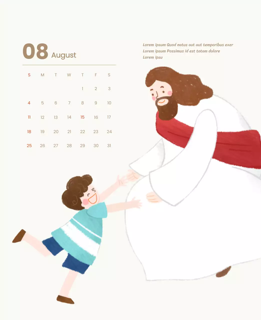 Ein Andachtskalender mit gemütlichen Illustrationen und Bibelversen auf hellblauem Hintergrund