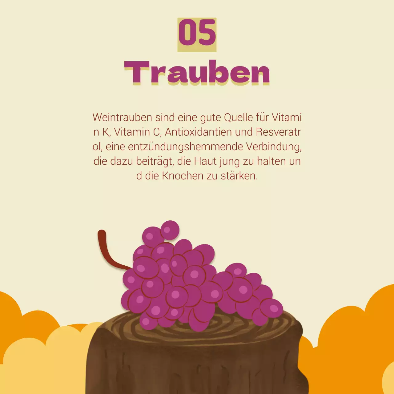 Einfaches Beige und Orange zur Förderung von Obst der Saison