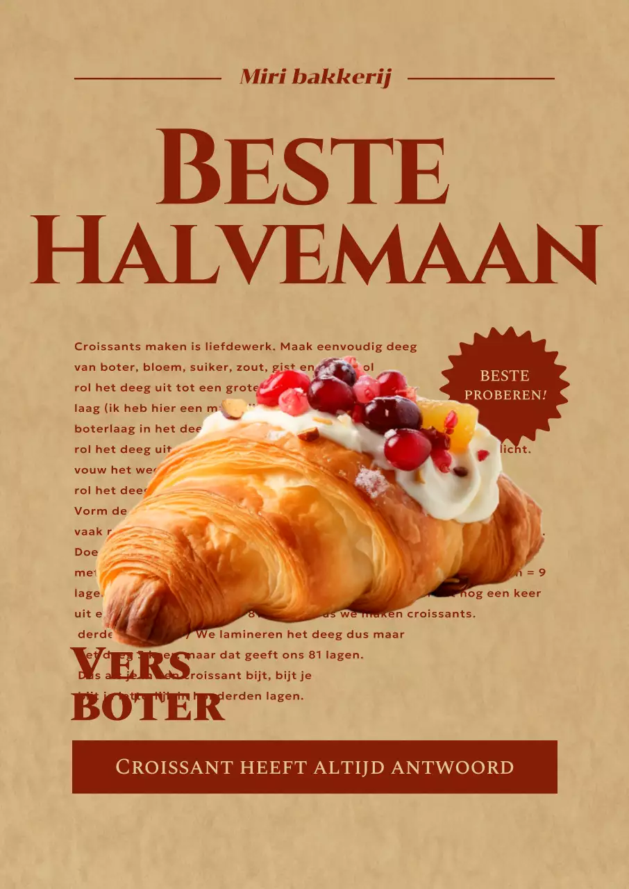 Promoot een op vintage geïnspireerd bakkerijmenu met rode Engelse accenten