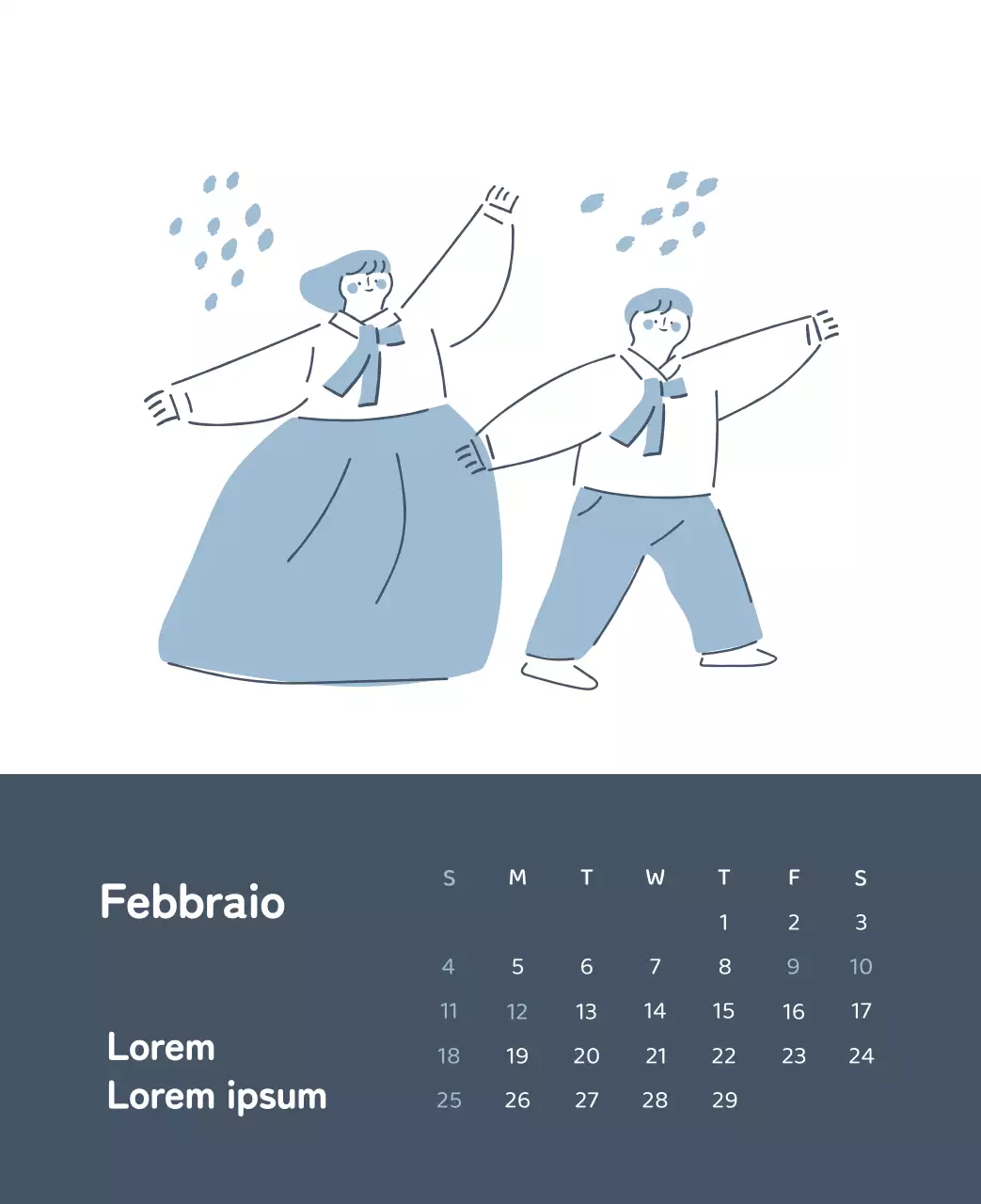 Un calendario con illustrazioni colorate ed emozionali