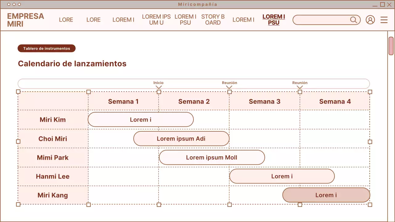 Resumen de diseño de página web sencilla en beige y blanco