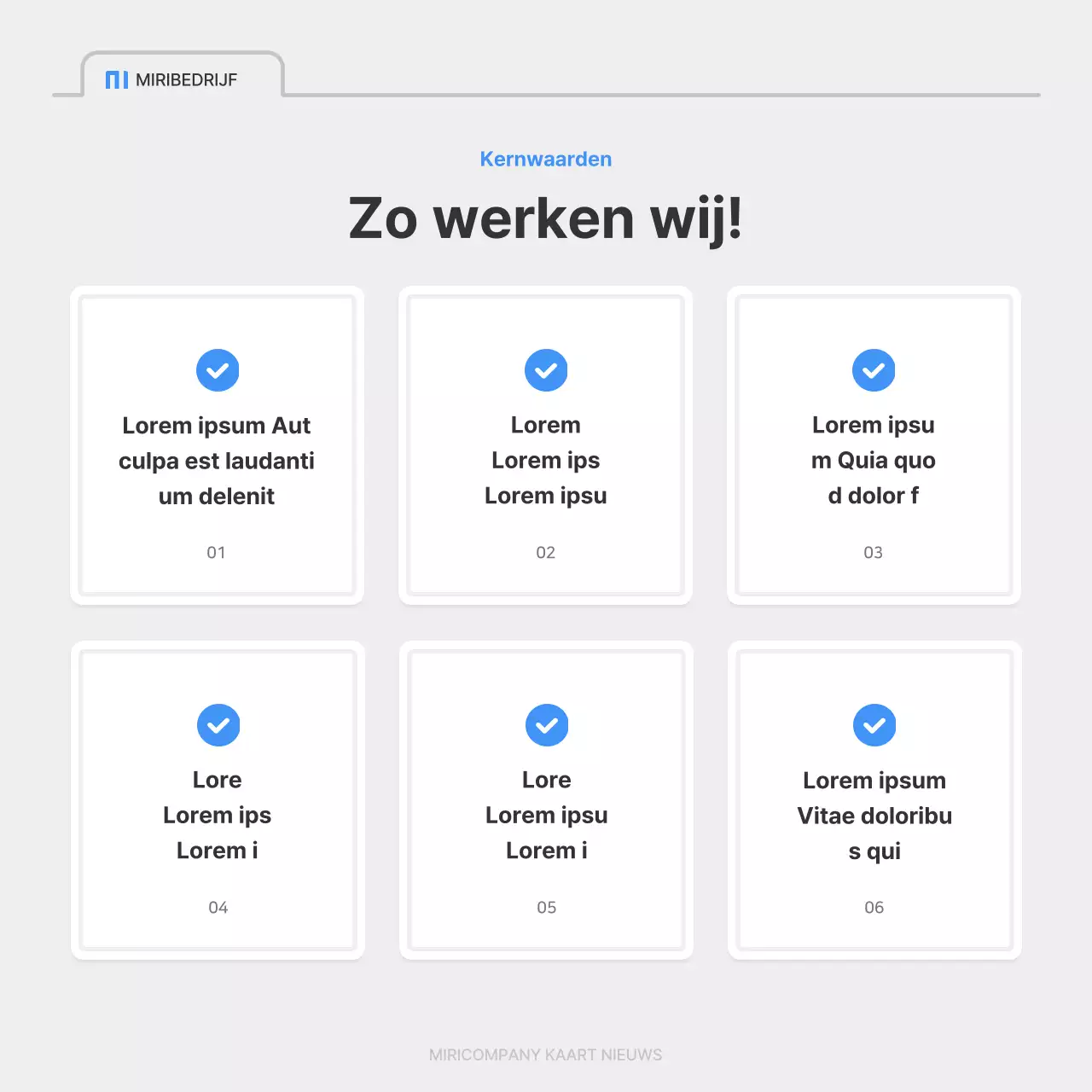 Een eenvoudige bedrijfsvacature in blauw en grijs