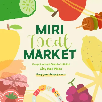 Promote local markets with colorful, flat illustrations