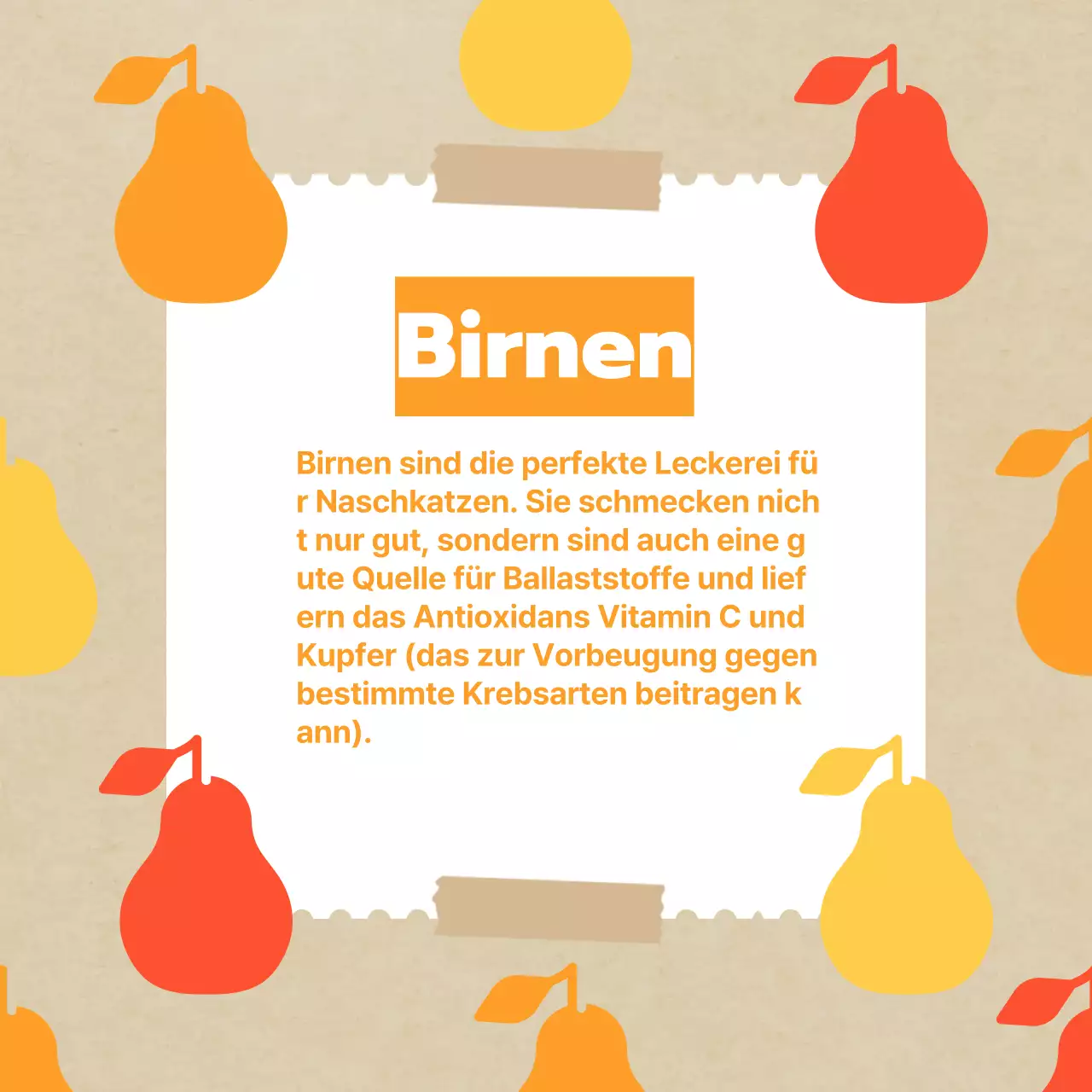 Förderung der klassischen Herbstfrüchte in Gelb und Orange