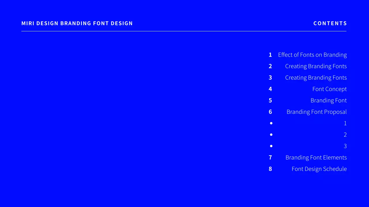 A simple branding font design proposal in blue.
