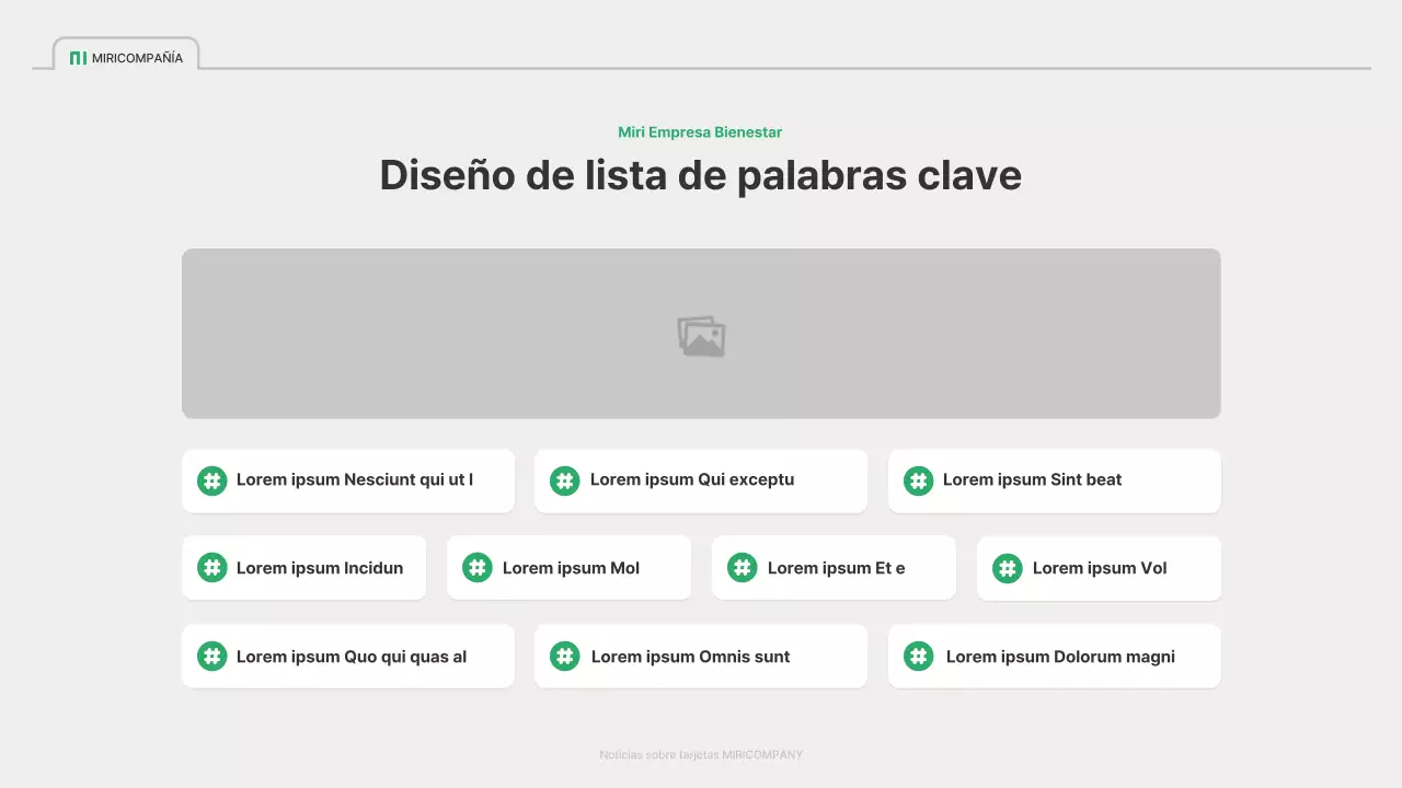 Un sencillo perfil de empresa verde y gris