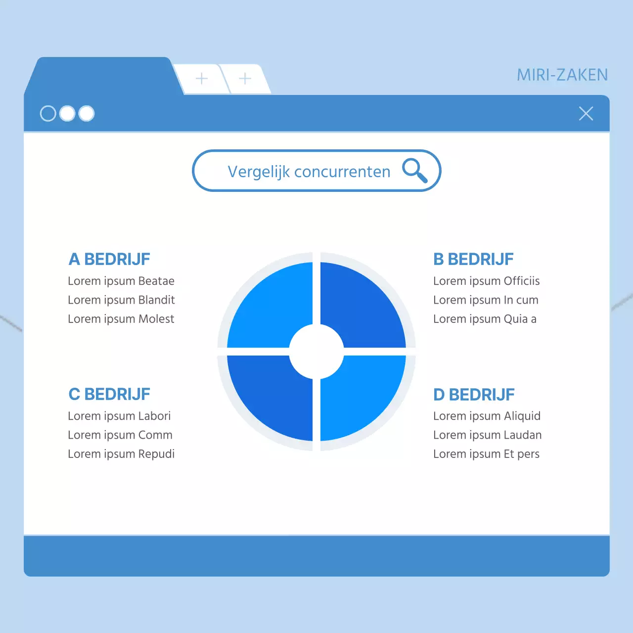 Moderne bedrijfspromotie in blauw en wit