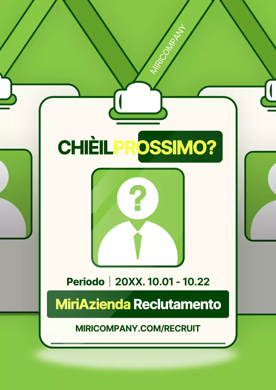 Illustrazione di cartolina per dipendenti in stile pop art in verde e chartreuse per promuovere le assunzioni aperte.