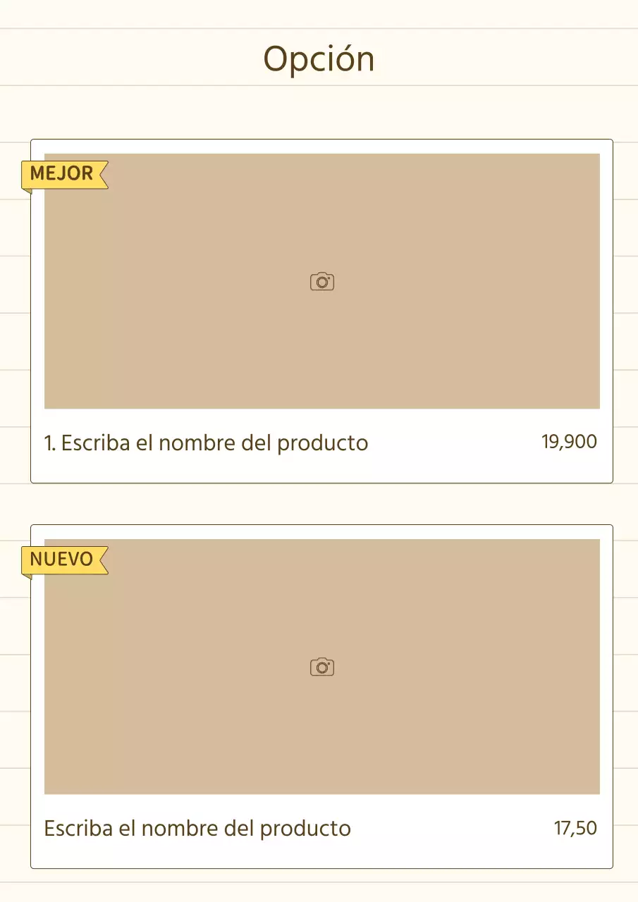 Una sencilla presentación de un producto en amarillo y beige