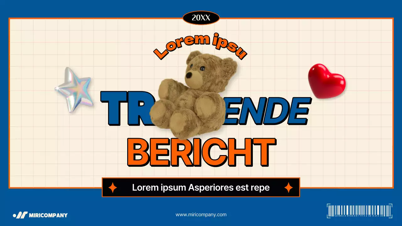 Kitschiger Verbrauchertrendbericht in Blau und Orange