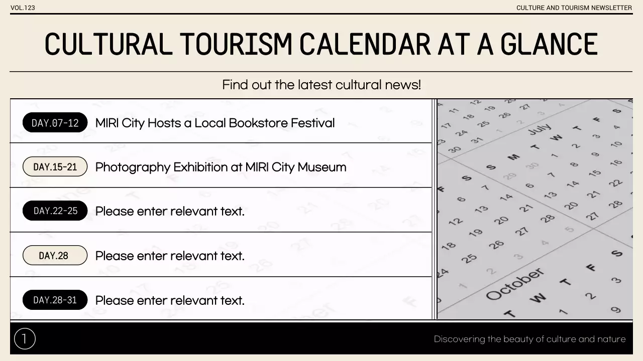 베이지 전통 사원 뉴스레터 프레젠테이션