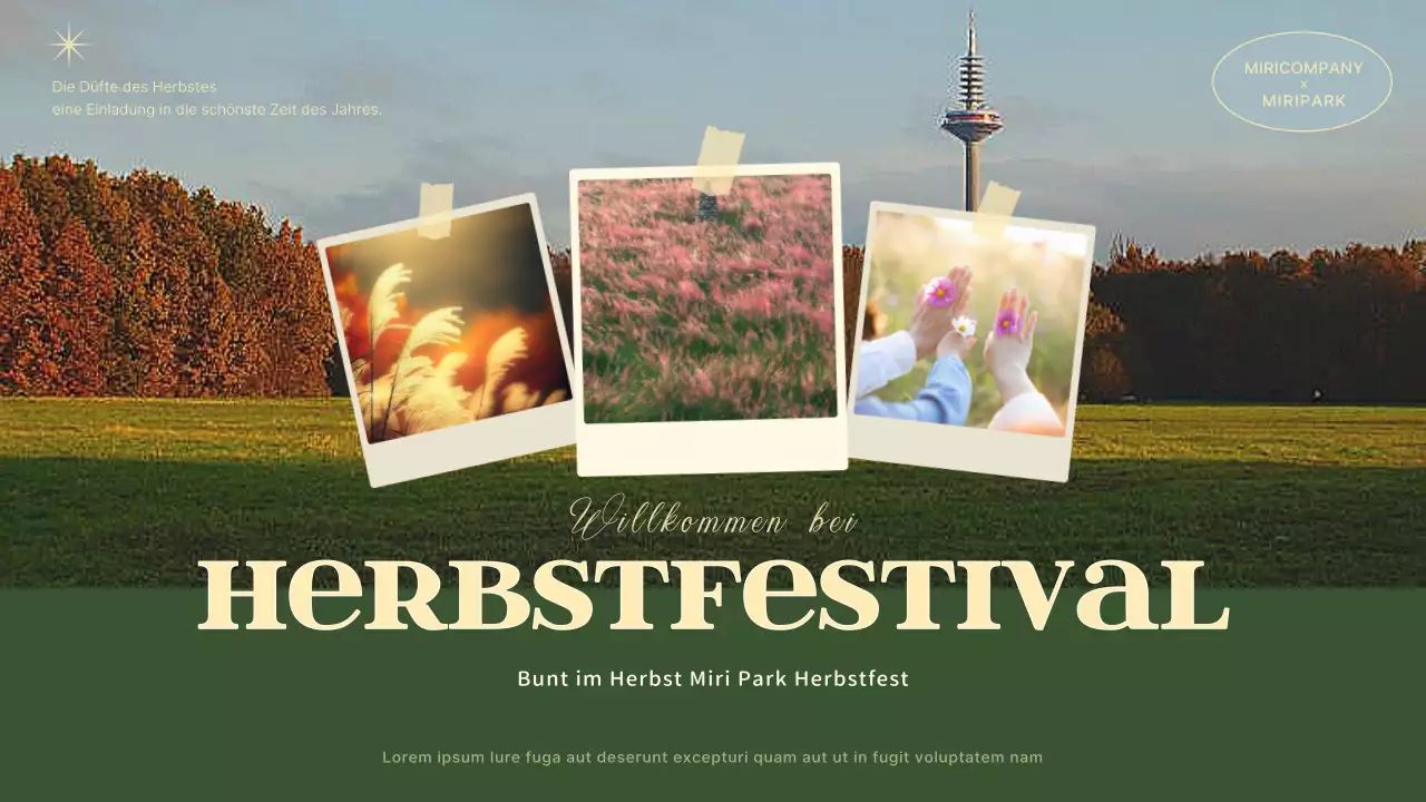 Ein schlichter und moderner Herbstfest-Planer in Grün und Beige