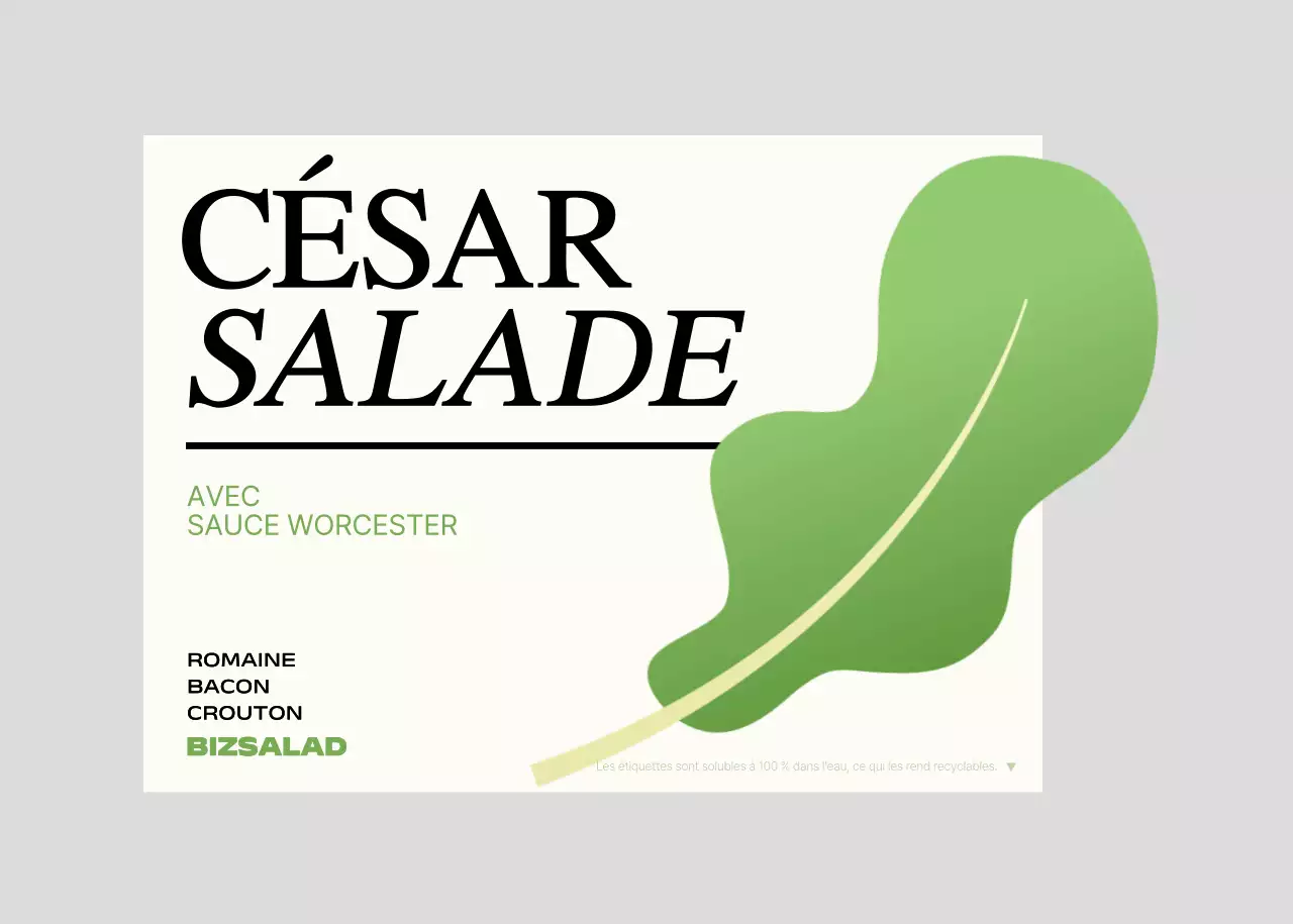 Étiquettes de salade avec illustrations de légumes verts et rouges