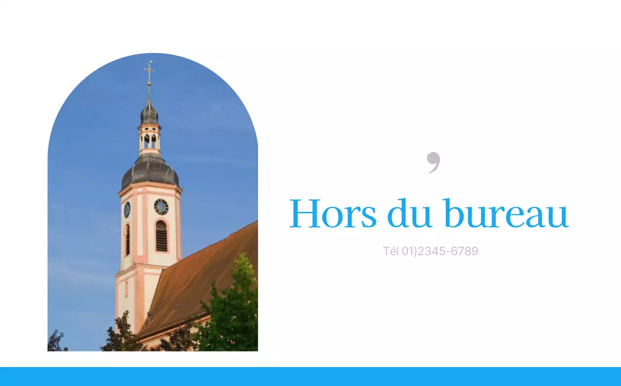 Calendrier d'église moderne bleu