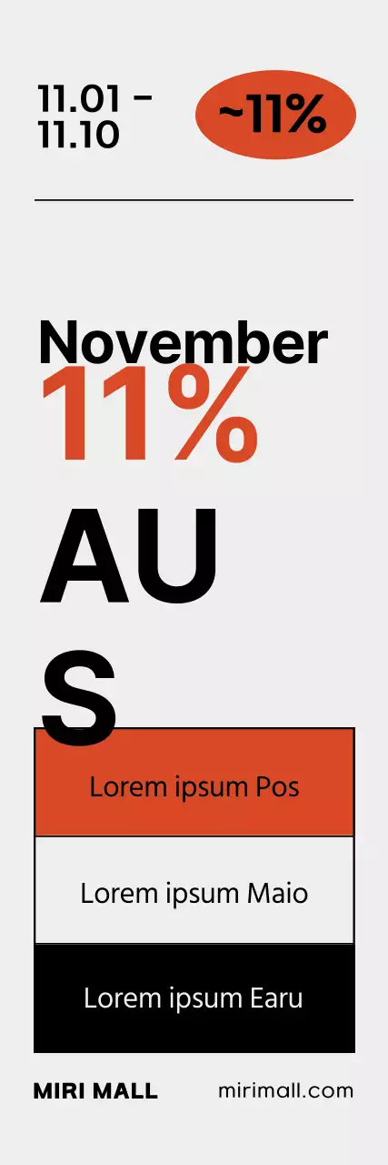 Einfache Zahlen mit orangefarbenen Akzenten für die November-Aktion