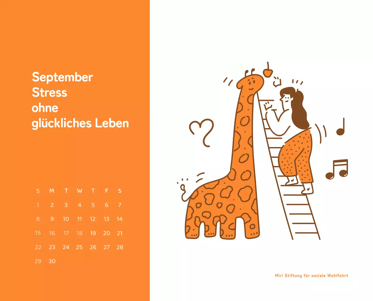 Ein Kalender mit farbenfrohen, emotionalen Illustrationen