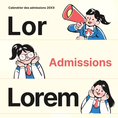 Annonce d'admission tendance sur fond jaune