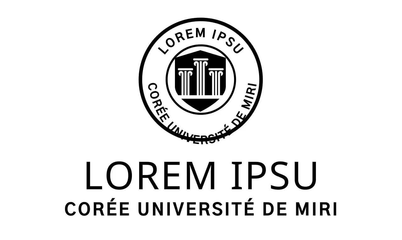 Logo symbolique d'une université en noir