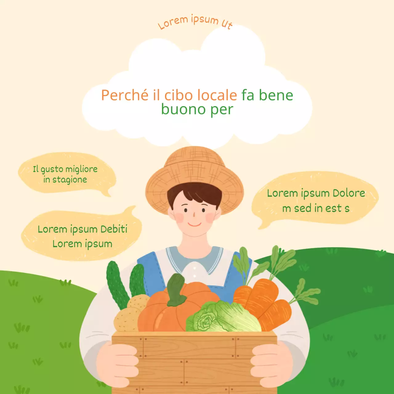 Illustrazione astratta del contadino caldo Localfoods