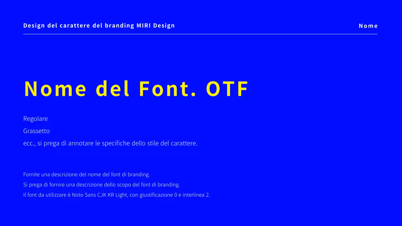 Una semplice proposta di font per il branding in blu.