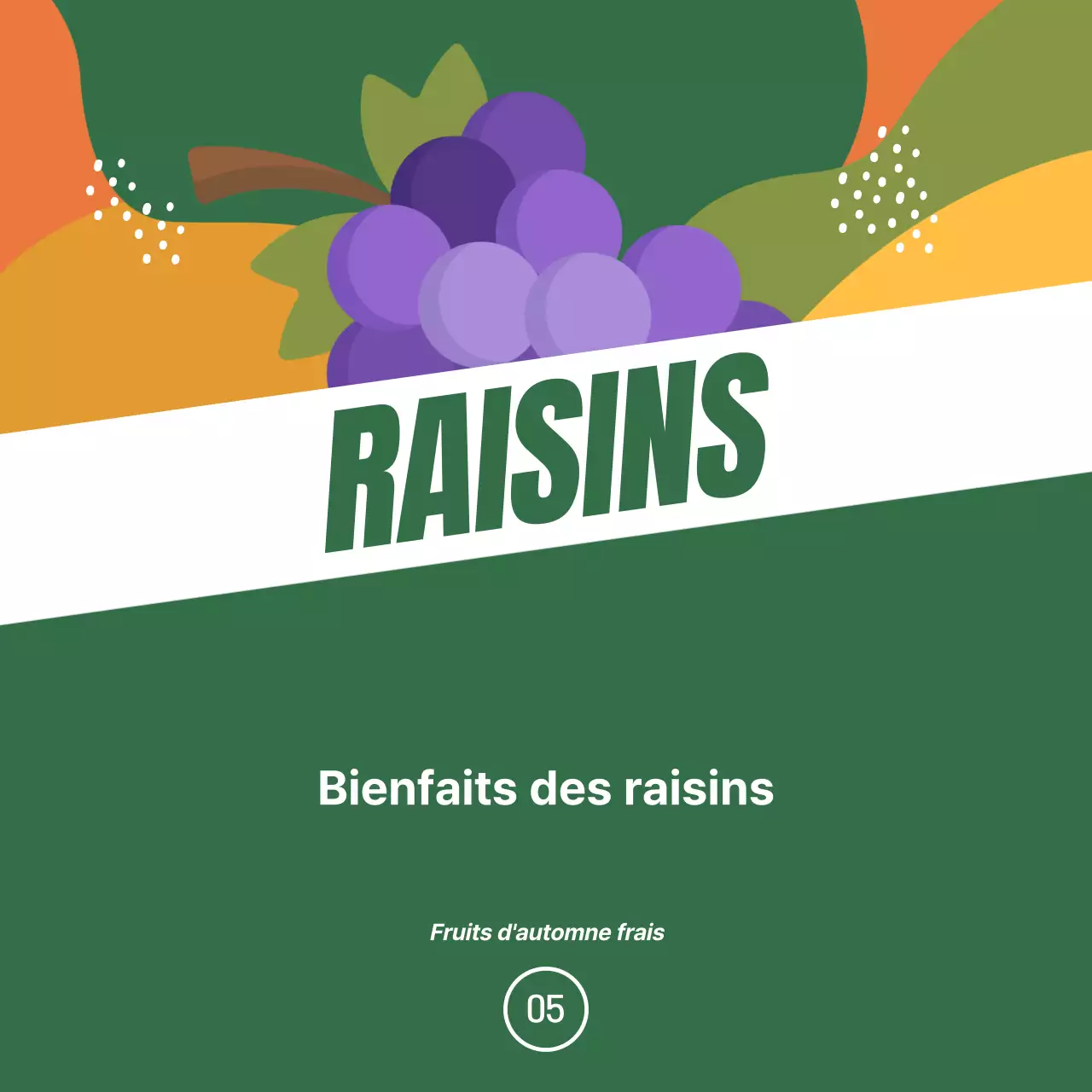 Promouvoir les fruits de saison avec une touche d'orange et de vert