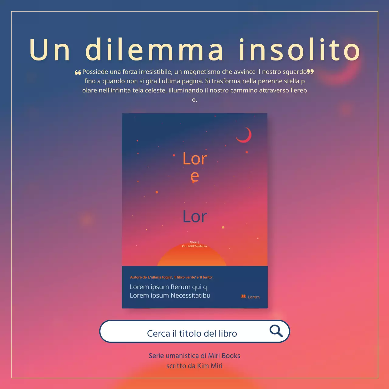 Promuovere raccomandazioni di libri moderni in blu navy e rosa