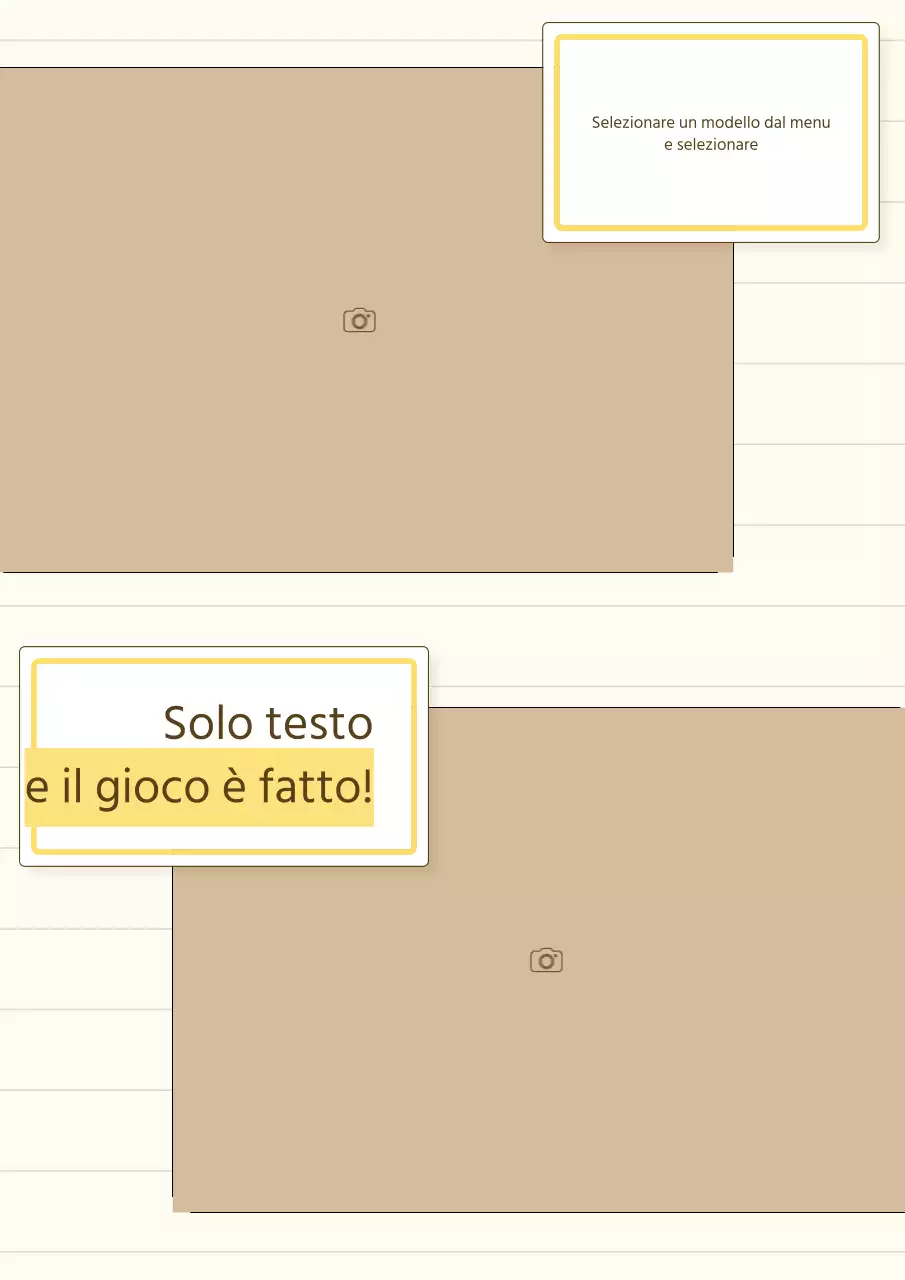 Una semplice presentazione di prodotto per lo storytelling in giallo e beige