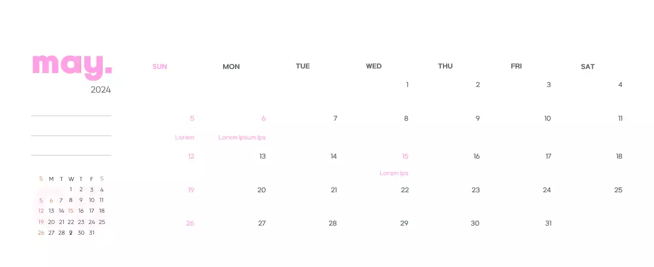 Business calendar with beautiful illustrations