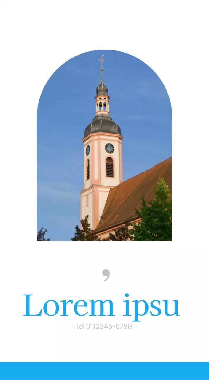 Calendrier d'église moderne bleu