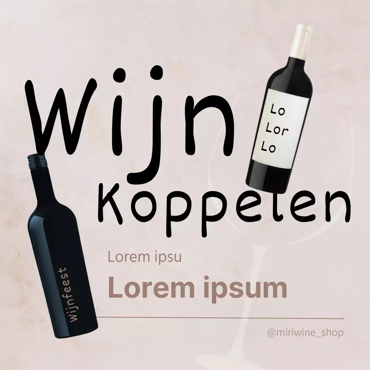 Een eenvoudige wijnwinkel in beige promoten