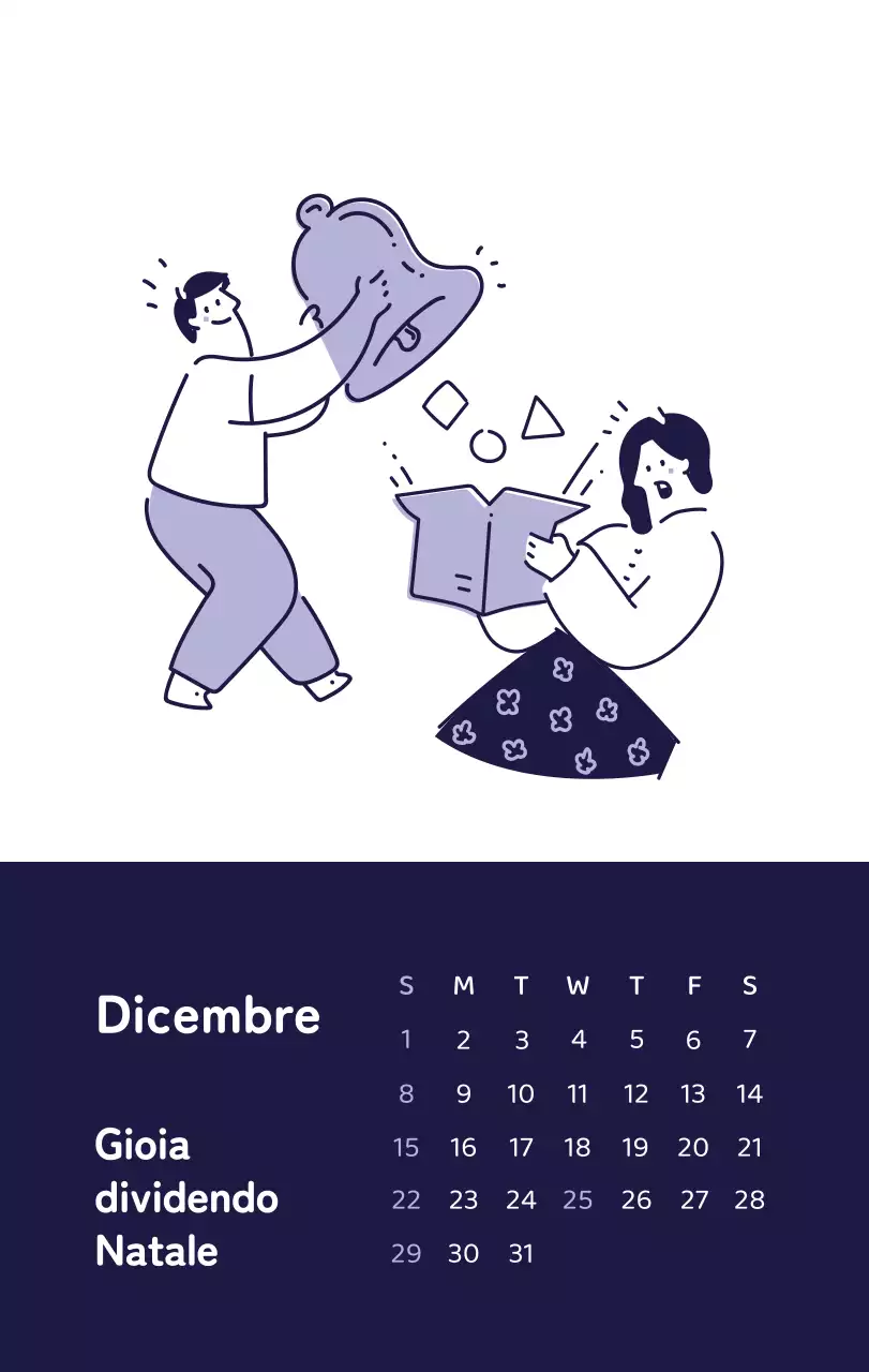 Un calendario con illustrazioni colorate ed emozionali