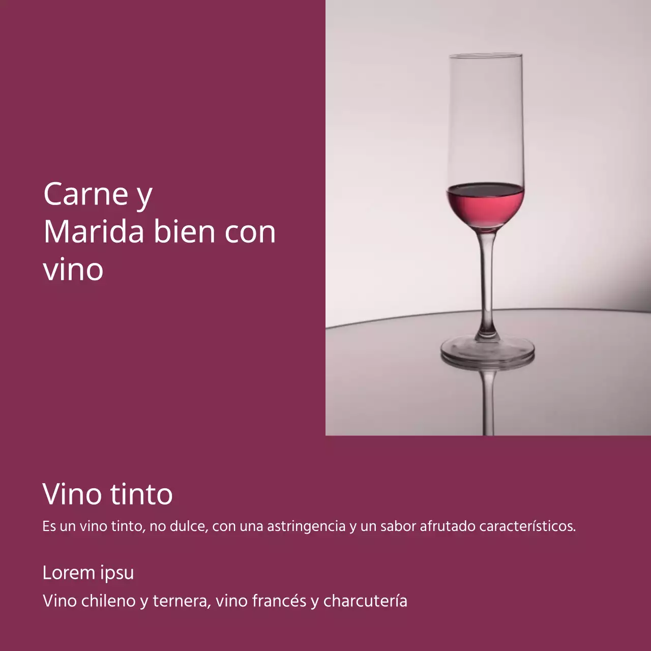 Moderno anuncio de recomendación de vinos en rojo y beige