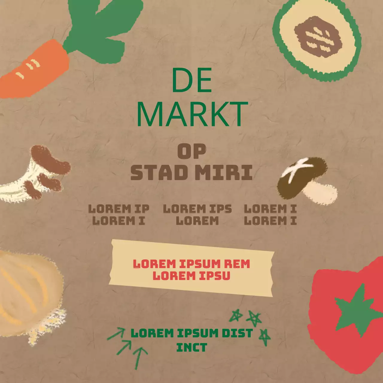 Promoot boerenmarkten in bruin en groen