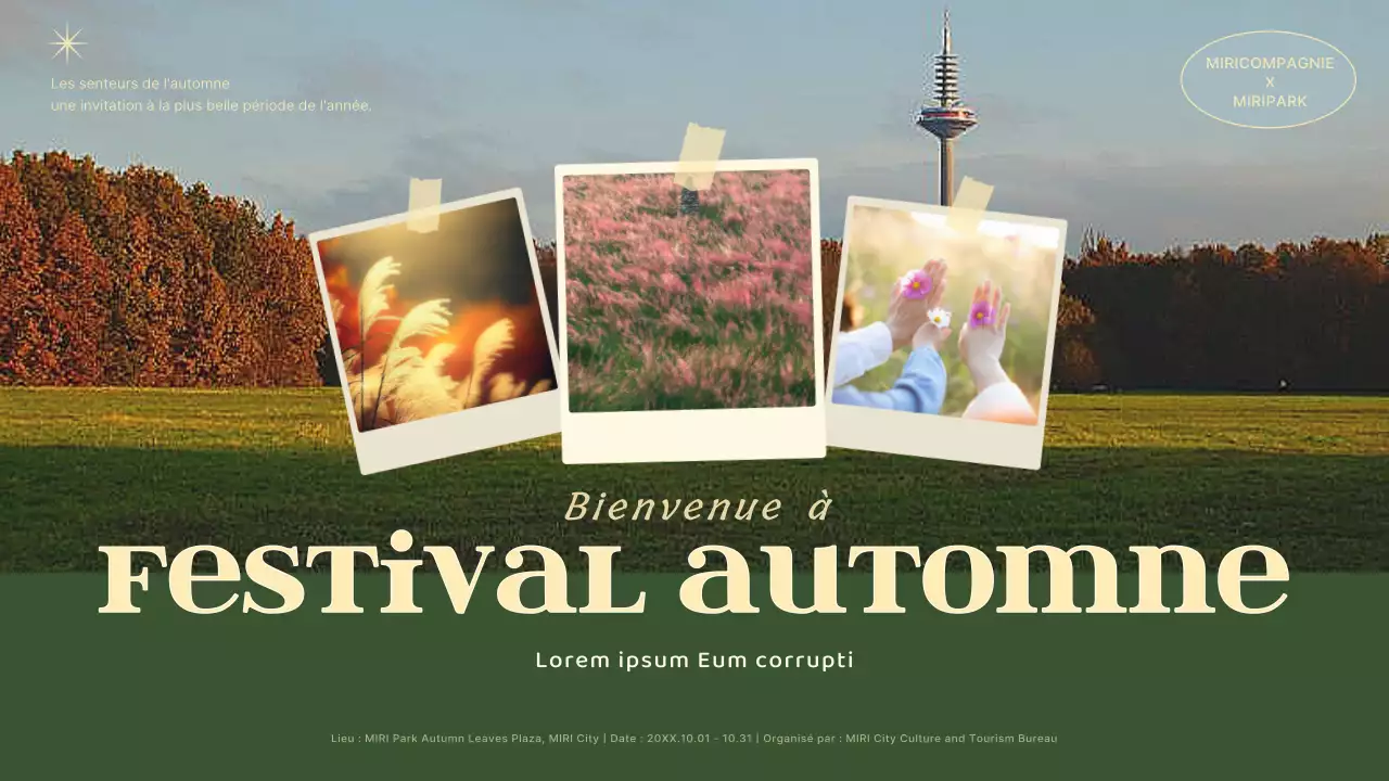 Un agenda simple et moderne pour les festivals d'automne en vert et beige