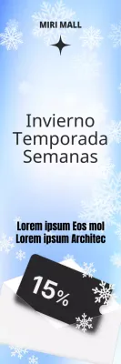 Un degradado de colores invernales y un fondo de copos de nieve con un diseño de fuente limpio y una imagen de cupón para una venta de la semana estacional de invierno.