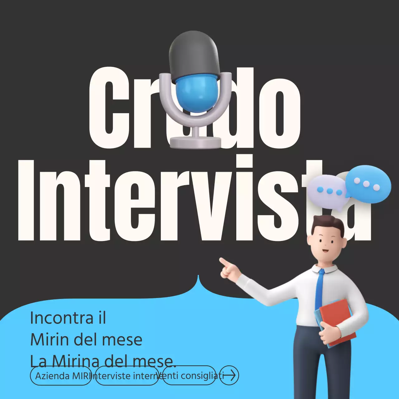 Rapporto di intervista semplice di colore azzurro