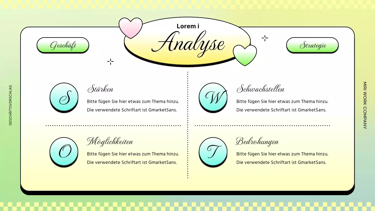 Trendige Geschäftsberichte in Rosa und Gelb