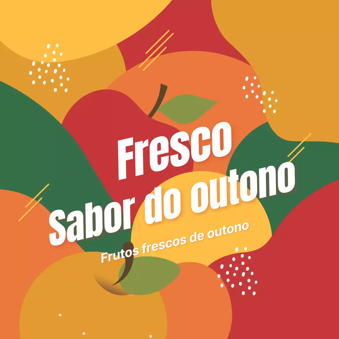 Promover a fruta da época com um toque de laranja e verde