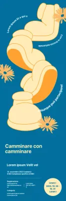 Promuovete il vostro evento a piedi con un look semplice e accogliente