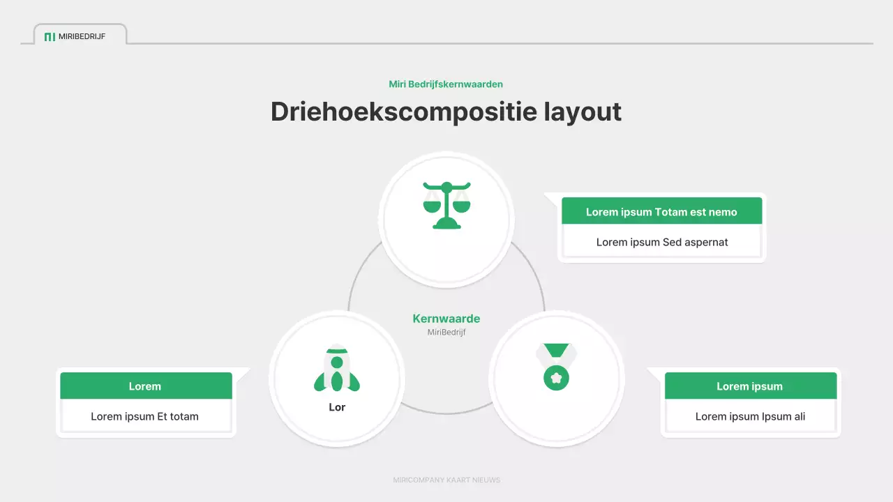 Een eenvoudig groen en grijs bedrijfsprofiel