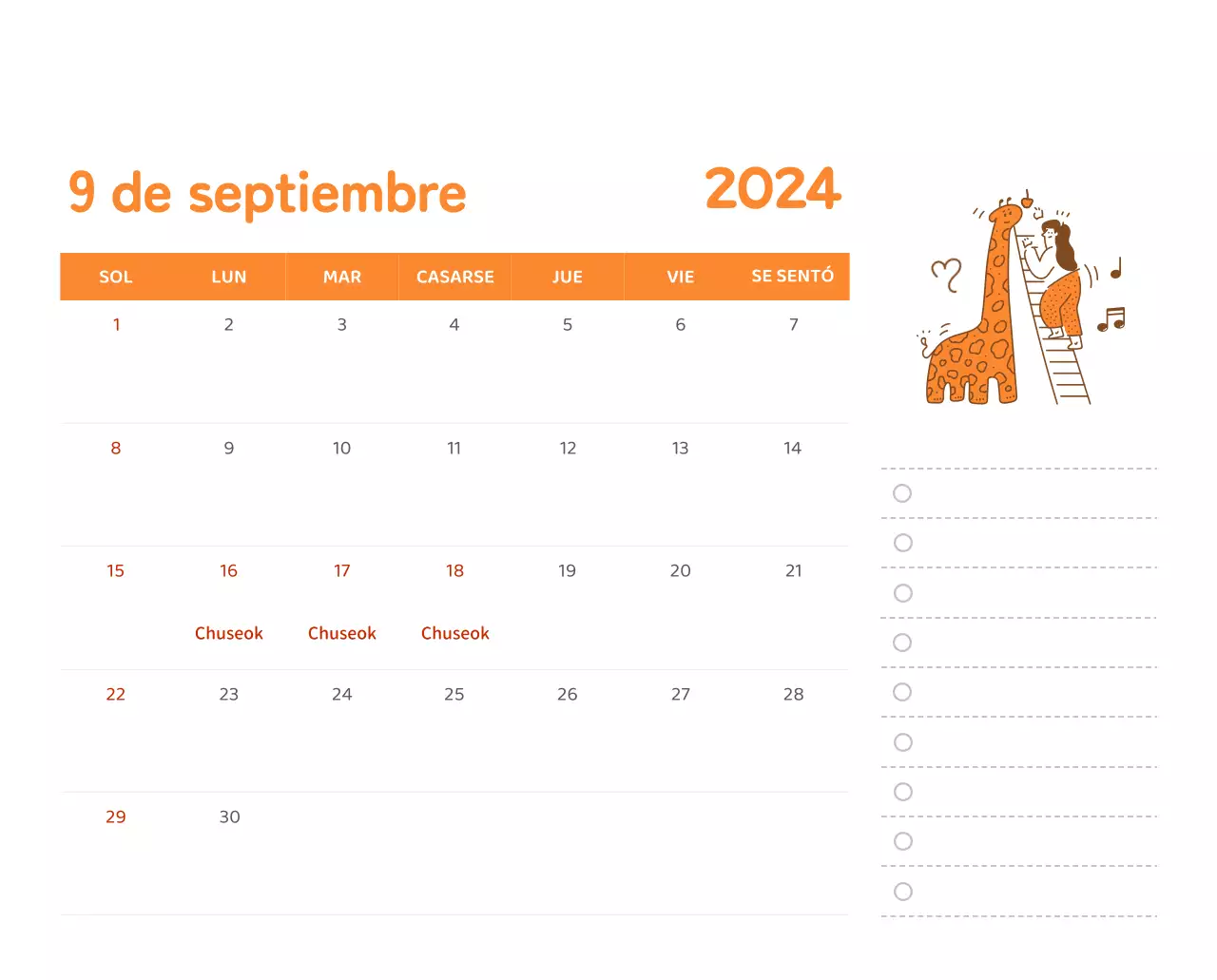 Un calendario con ilustraciones llenas de color y emoción