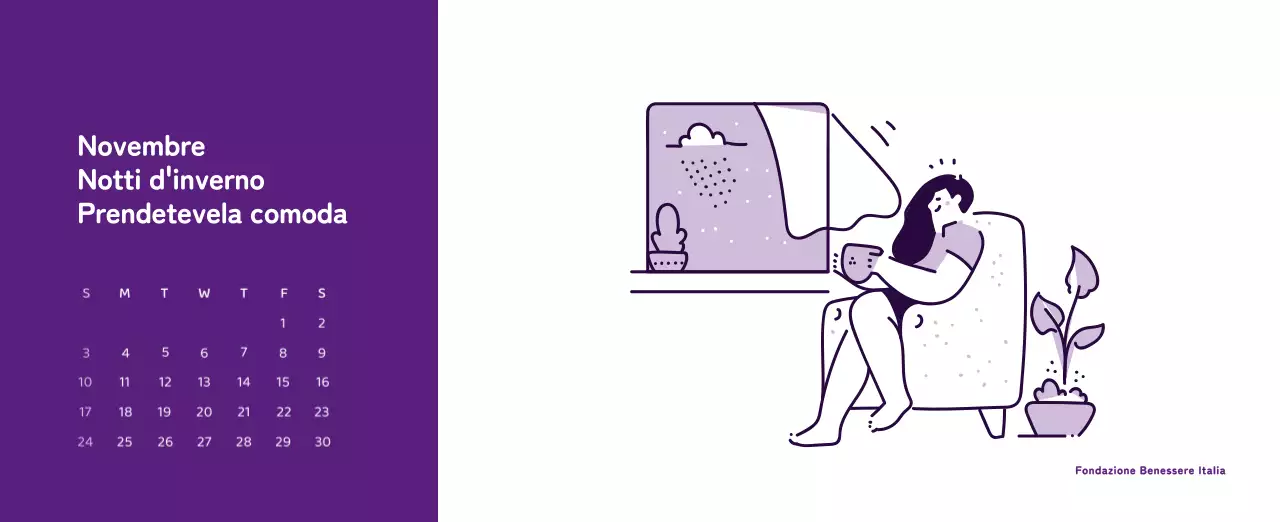 Un calendario con illustrazioni colorate ed emozionali