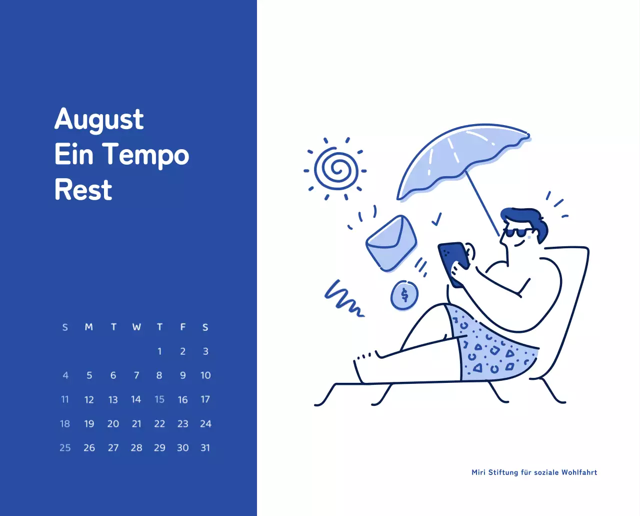 Ein Kalender mit farbenfrohen, emotionalen Illustrationen