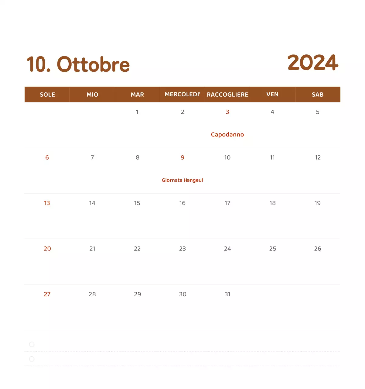 Un calendario con illustrazioni colorate ed emozionali